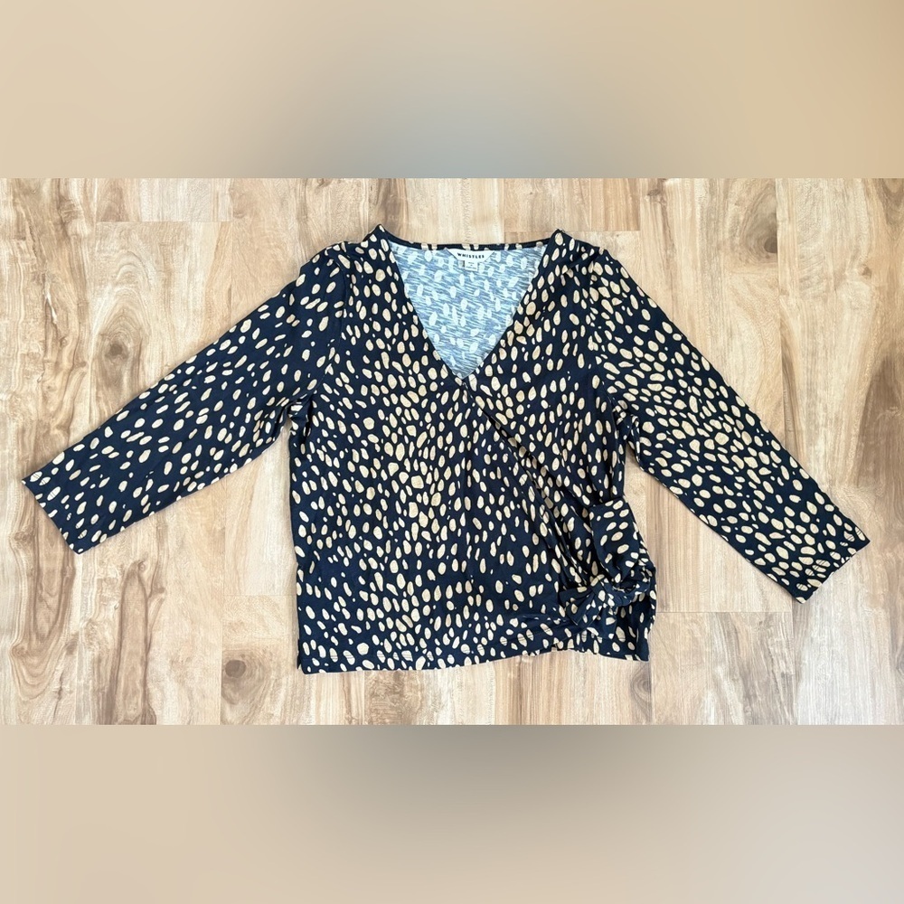 Whistles Pebble Print Wrap Top - Size M